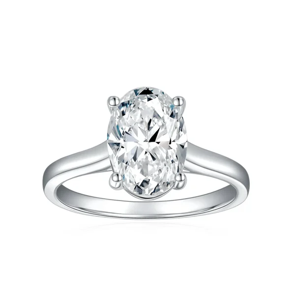 Moissanite Solitaire 2.5carat Oval Diamond Ring Moissanite Solitaire 2.5carat Oval Diamond Ring