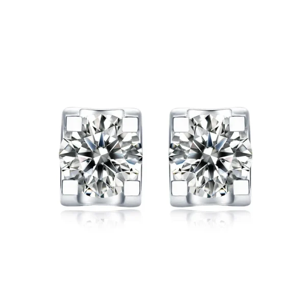Moissanite Stud 1.0carat Round Diamond Earrings