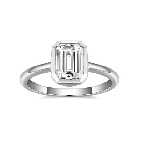Moissanite Halo 2.0carat Emerald Diamond Ring Moissanite Halo 2.0carat Emerald Diamond Ring