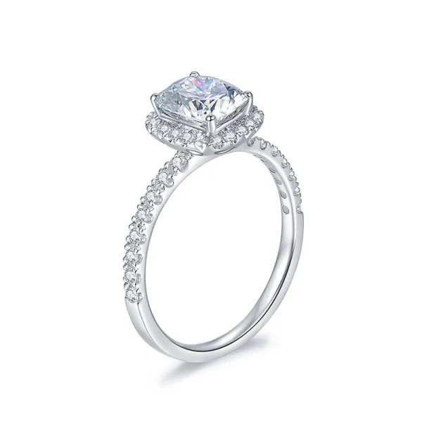 Moissanite 1.5carat Halo Cushion Diamond Ring Moissanite 1.5carat Halo Cushion Diamond Ring